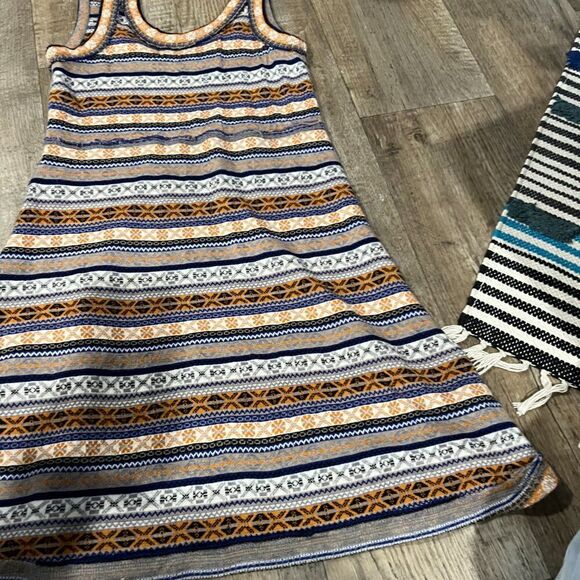 Free People Fair Isle Nordic Geometric Sweater Dress - Wool Blend M - Picture 9 of 14